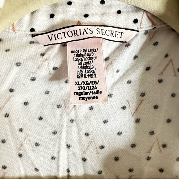 Victoria’s Secret White Polka Dot Pajama Top XL Long Sleeve Button Front - Picture 5 of 8